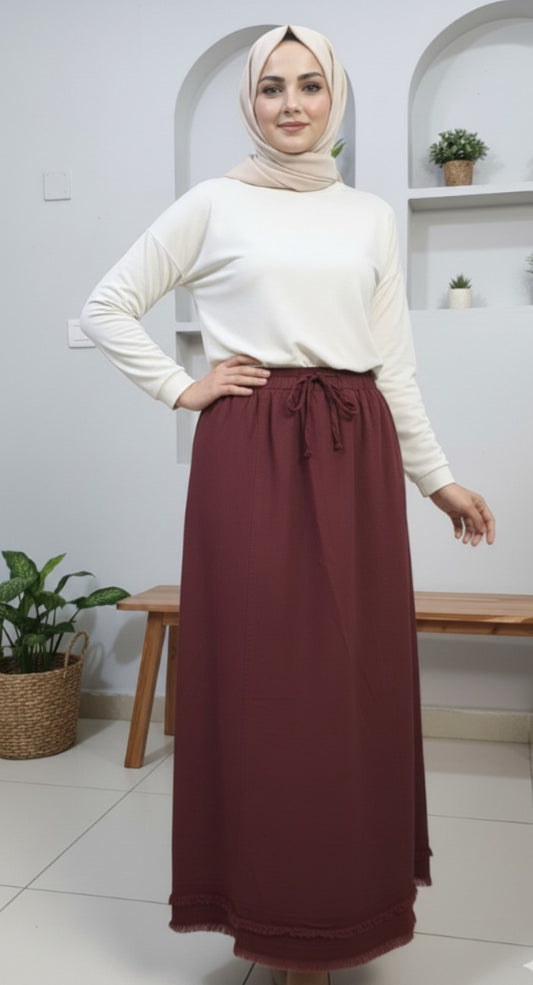 Tala Gabardine Skirt-dark red