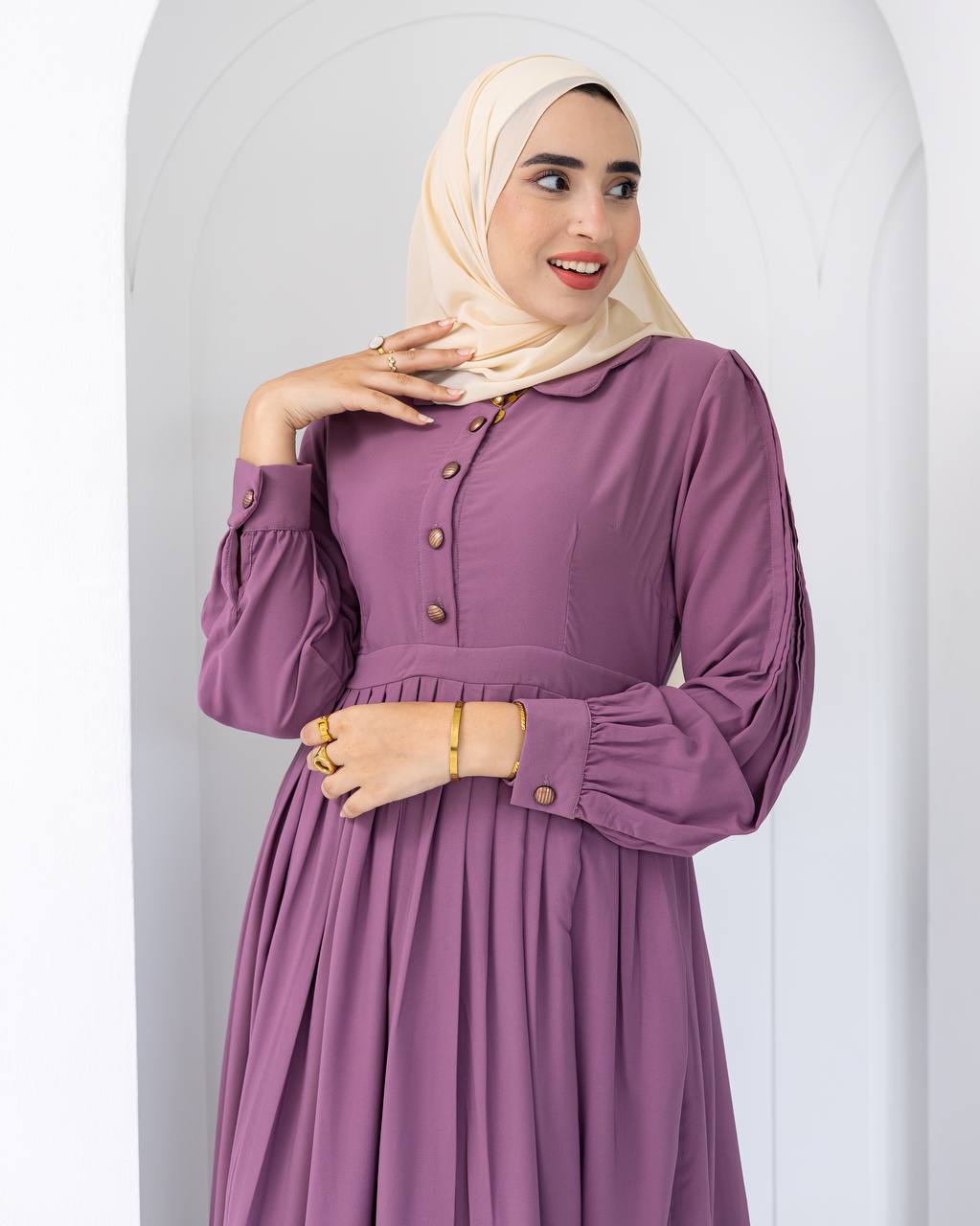 Rosa Pleated Crepe Dress