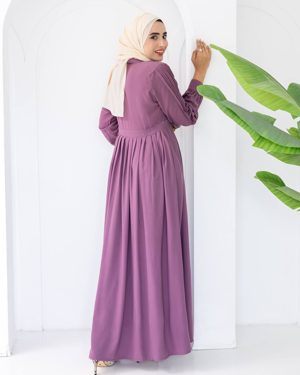 Rosa Pleated Crepe Dress