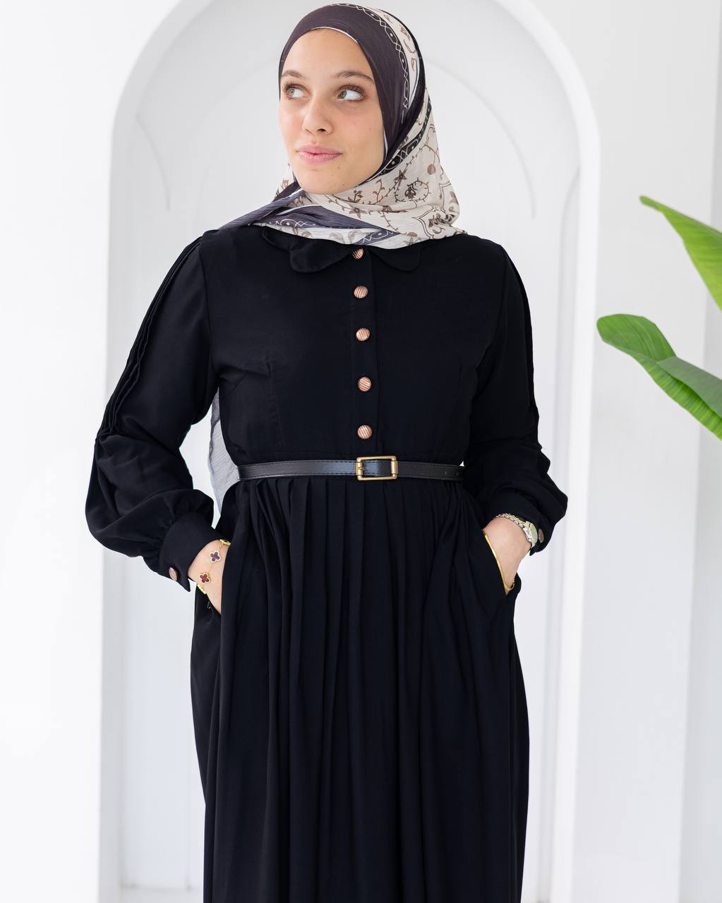 Rosa Pleated Crepe Dress