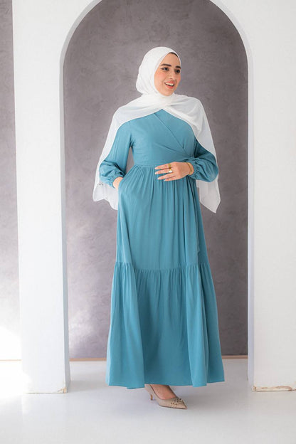 Tia Crepe Dress with Waist Tie