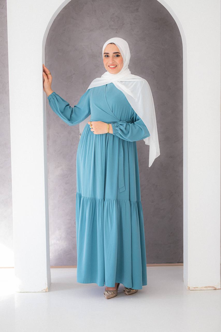 Tia Crepe Dress with Waist Tie