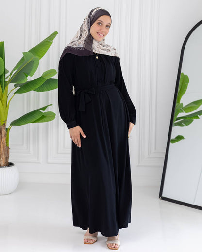 Perla Pleated-Sleeve Dress
