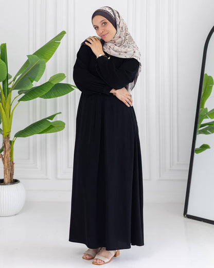 Perla Pleated-Sleeve Dress