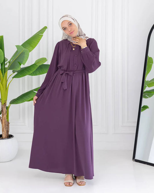 Perla Pleated-Sleeve Dress