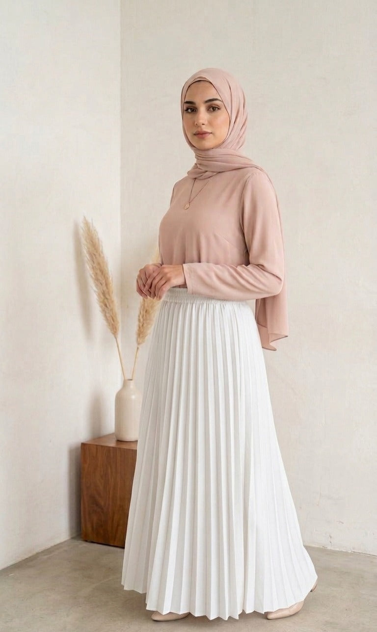 Plisse Skirt Rosaline-White