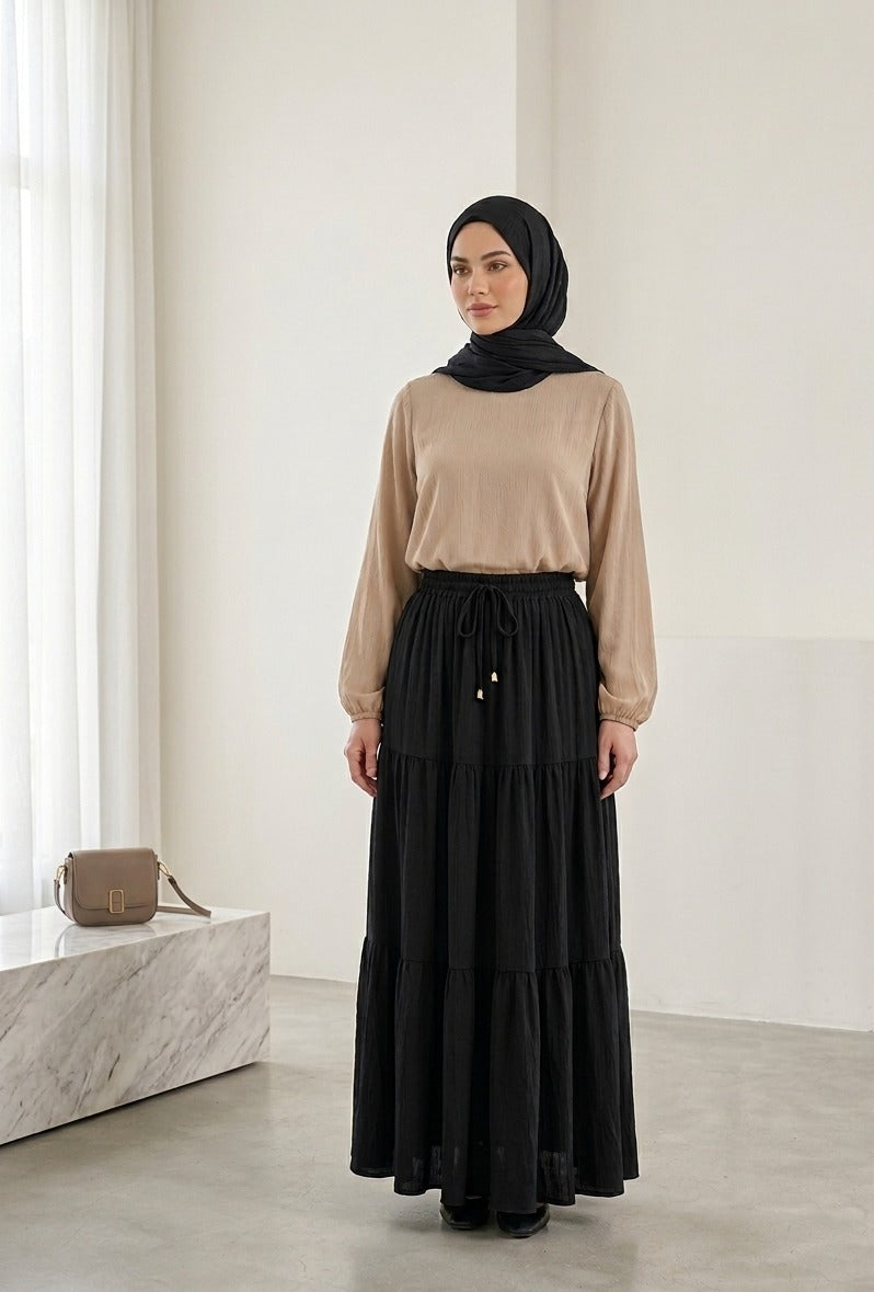 Milan Cloche Skirt-Black