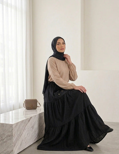 Milan Cloche Skirt-Black