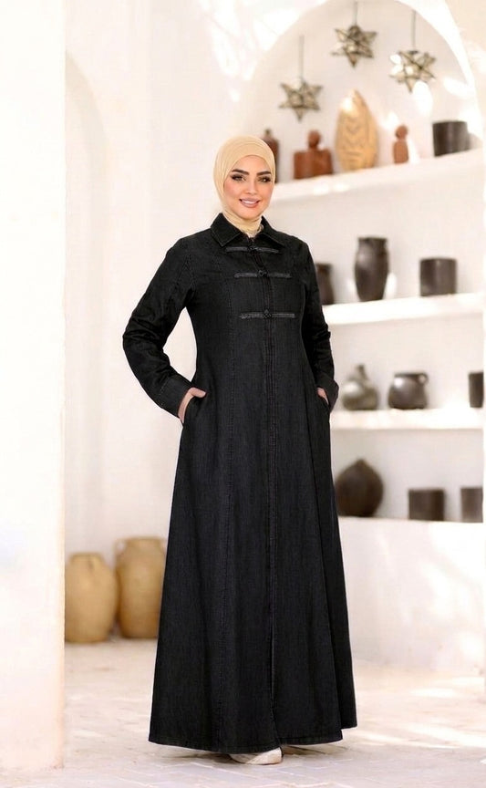 Black Indigo Denim Dress