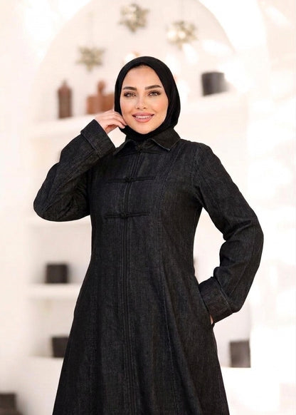 Black Indigo Denim Dress