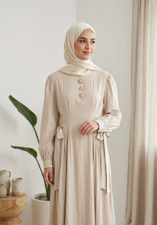 Ryana Dress-Beige