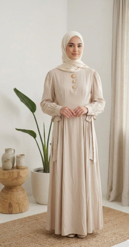 Ryana Dress-Beige