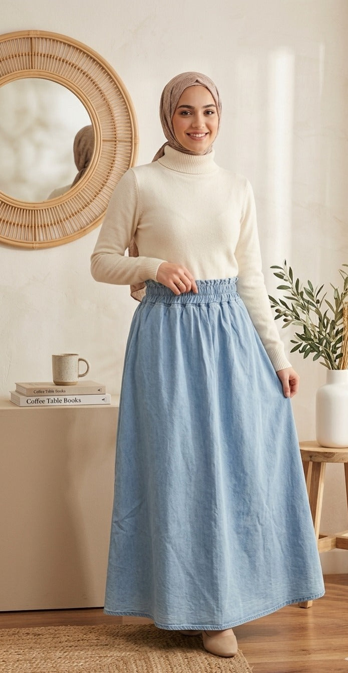 Viola Light Denim Skirt
