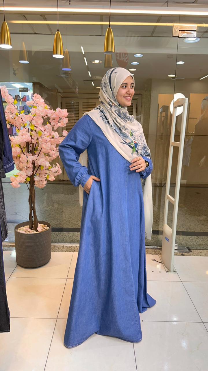 Nariman Light Blue Denim Button Dress