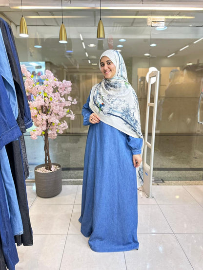Nariman Light Blue Denim Button Dress