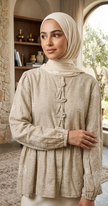 Raghad Blouse-Begie