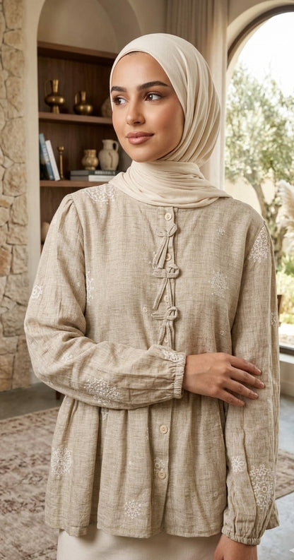 Raghad Blouse-Begie
