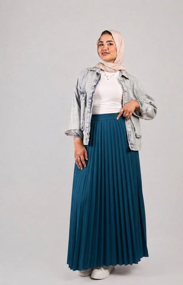 Scuba Pleated Skirt