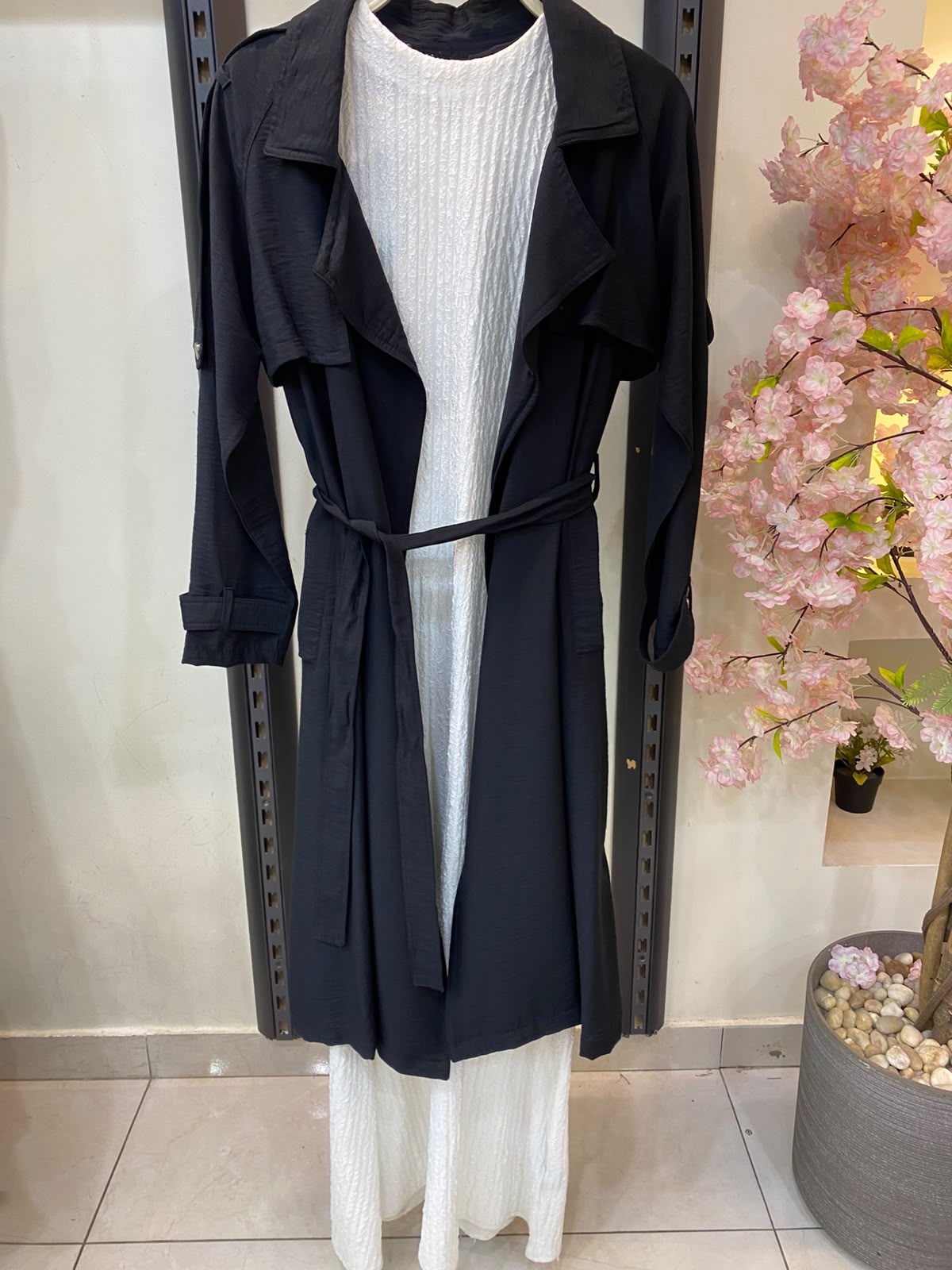 Rayhan Belted Linen Cardigan -Black