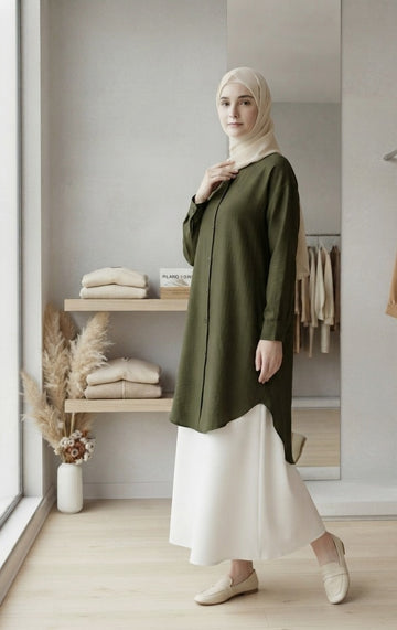 Lilia Long Button-Down Shirt