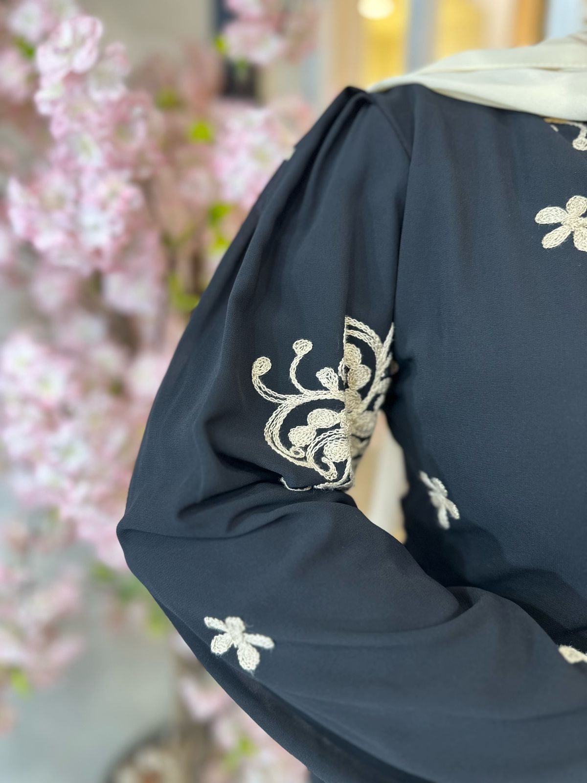 Opal Embroidered Chiffon Dress Black