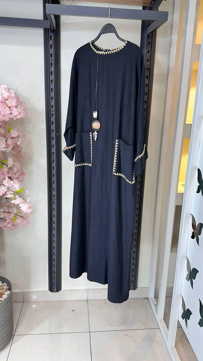 Linen Dress Oversized Black