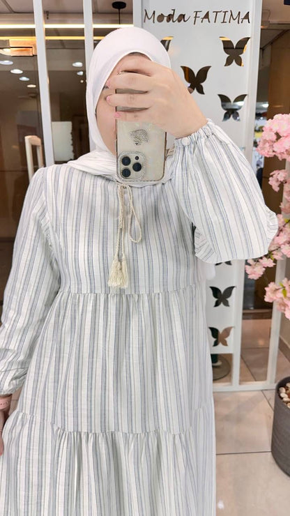 Talia Striped Linen Dress