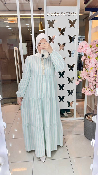 Talia Striped Linen Dress
