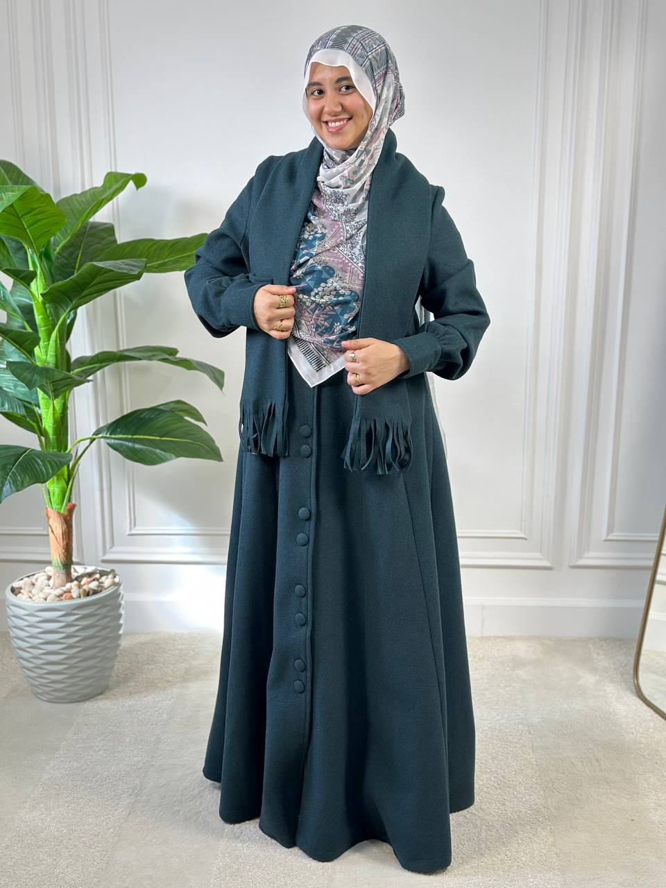 Buttoned Wool Dress - Genzary