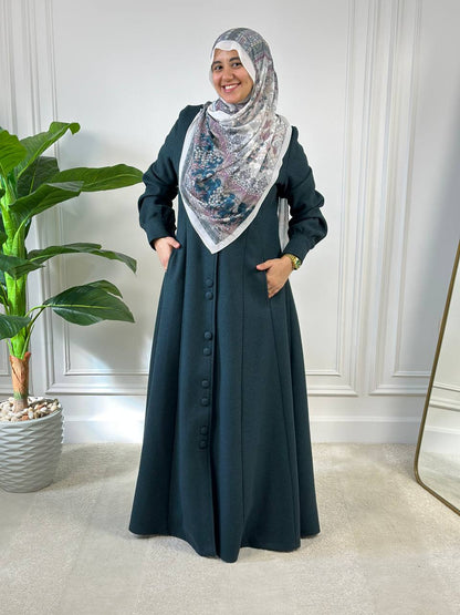 Buttoned Wool Dress - Genzary