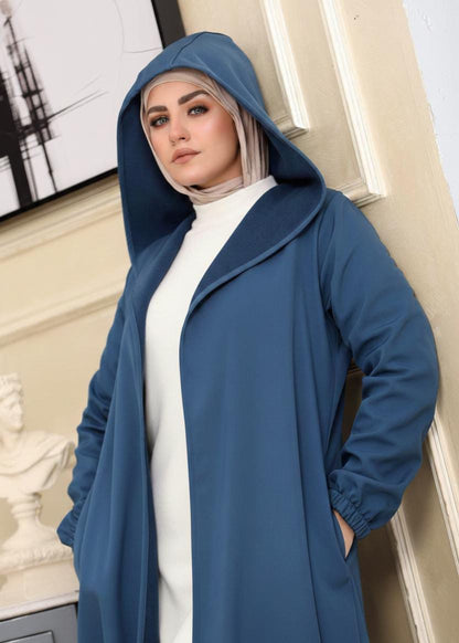 Waterproof Coat with hood  - Navy Blue