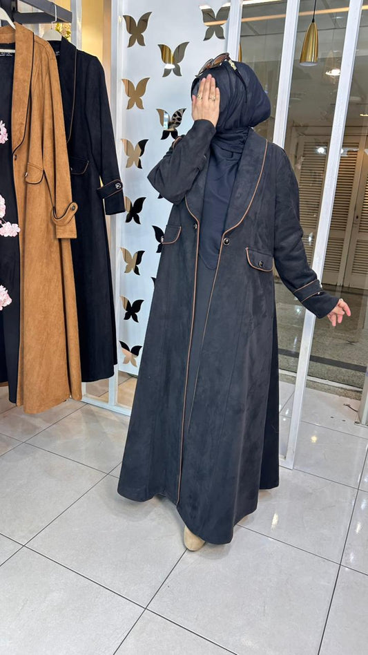 Two-piece suede coat - Black