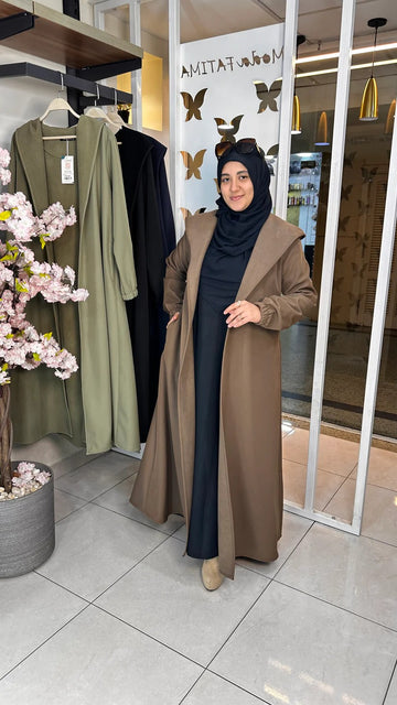 Waterproof Coat with hood - Brown