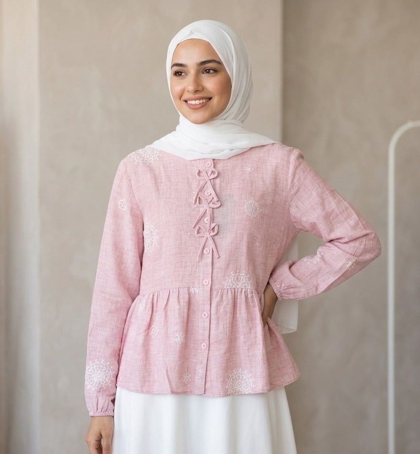 Raghad Blouse-Pink