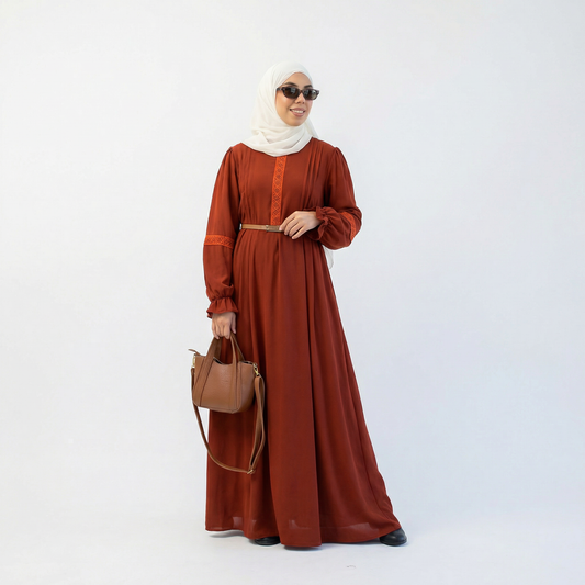 Reina Medina Ipek Guipure Dress