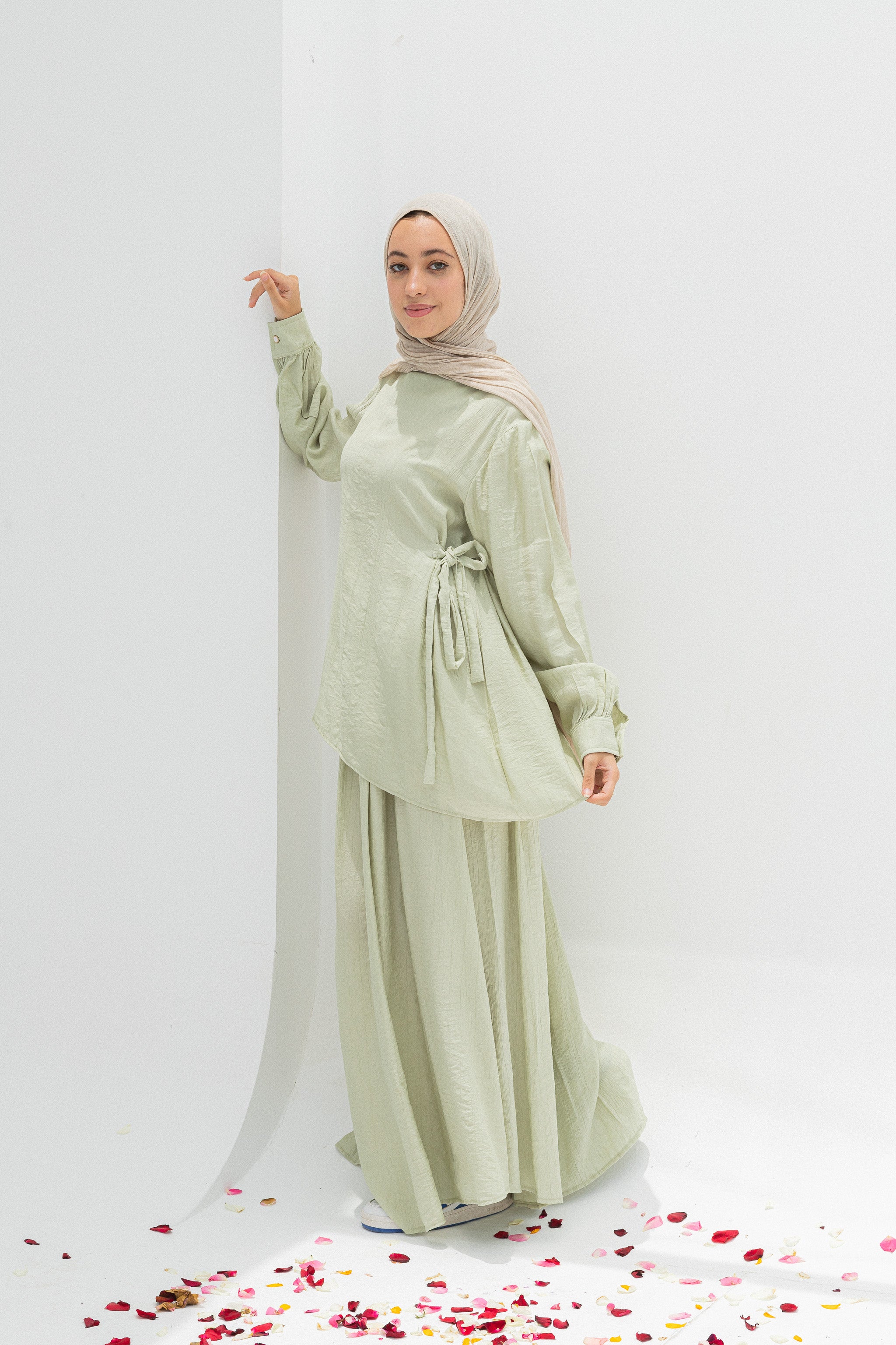 Cila 2-Piece Suit (Blouse & Skirt)-mint