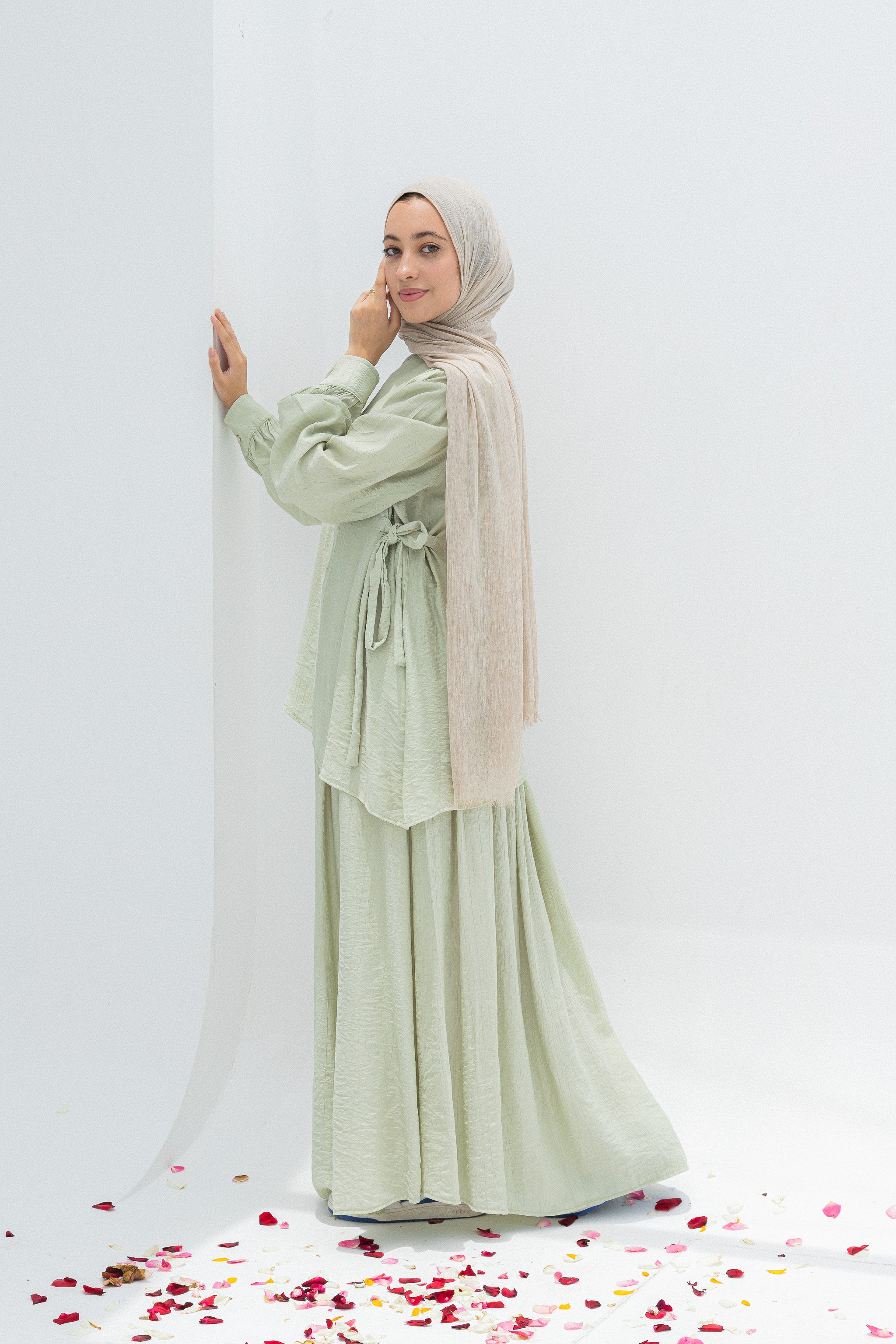 Cila 2-Piece Suit (Blouse & Skirt)-mint