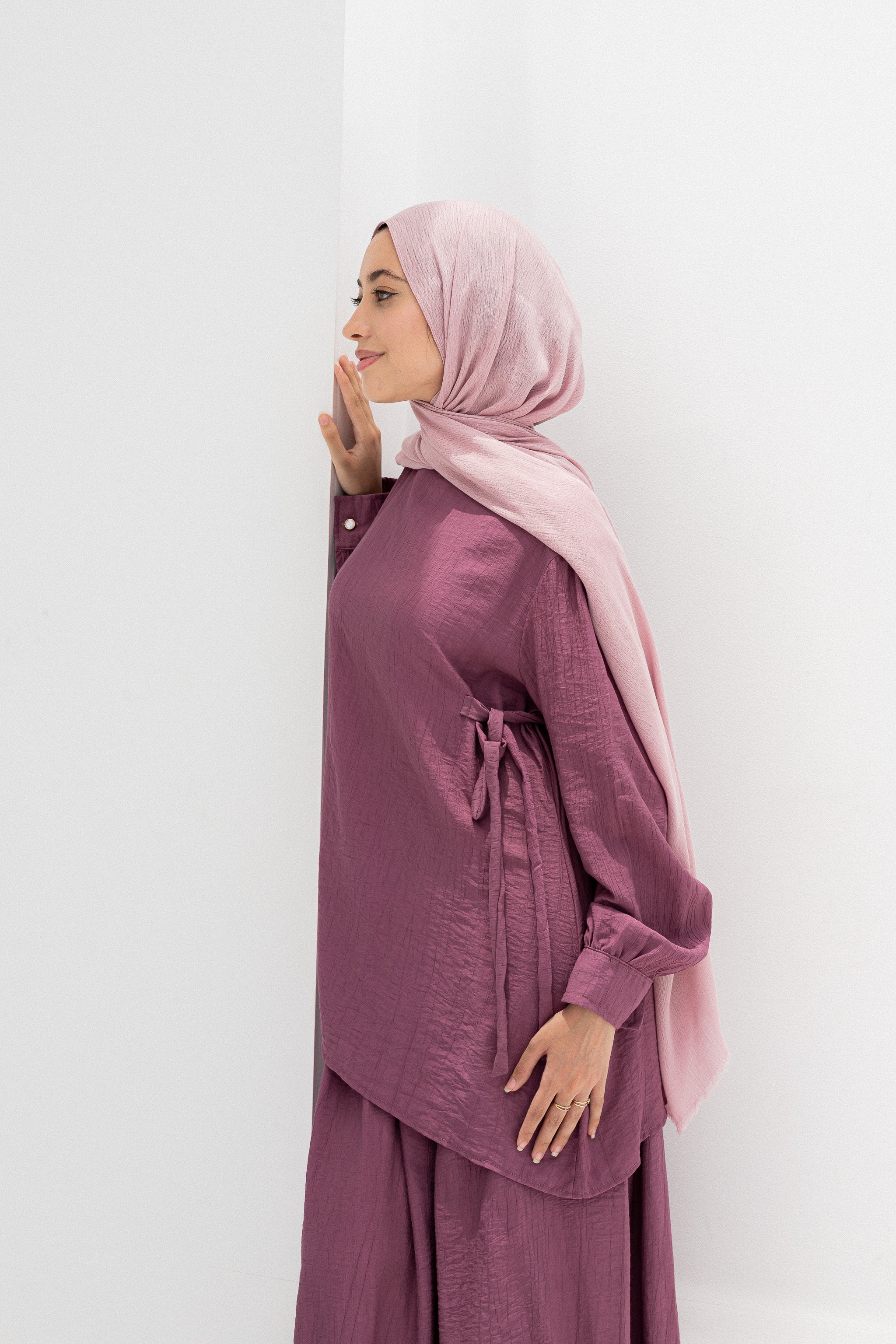 Cila 2-Piece Suit (Blouse & Skirt)-Purple