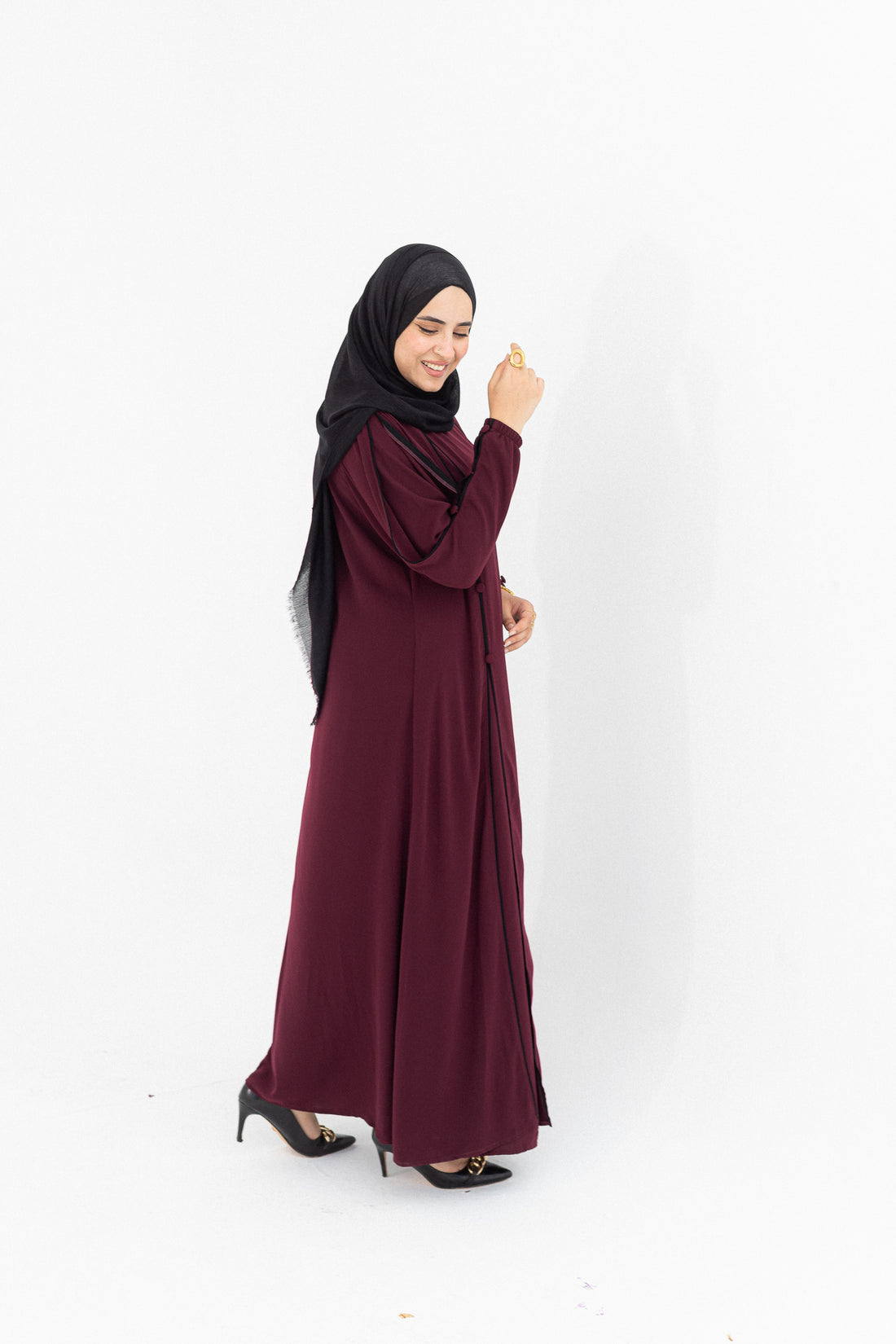 Nour dress-dark red