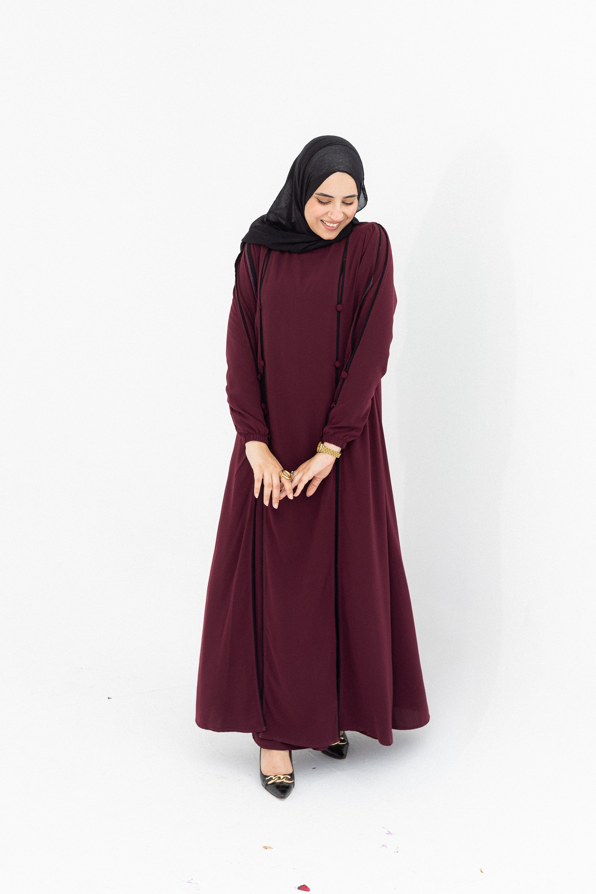 Nour dress-dark red