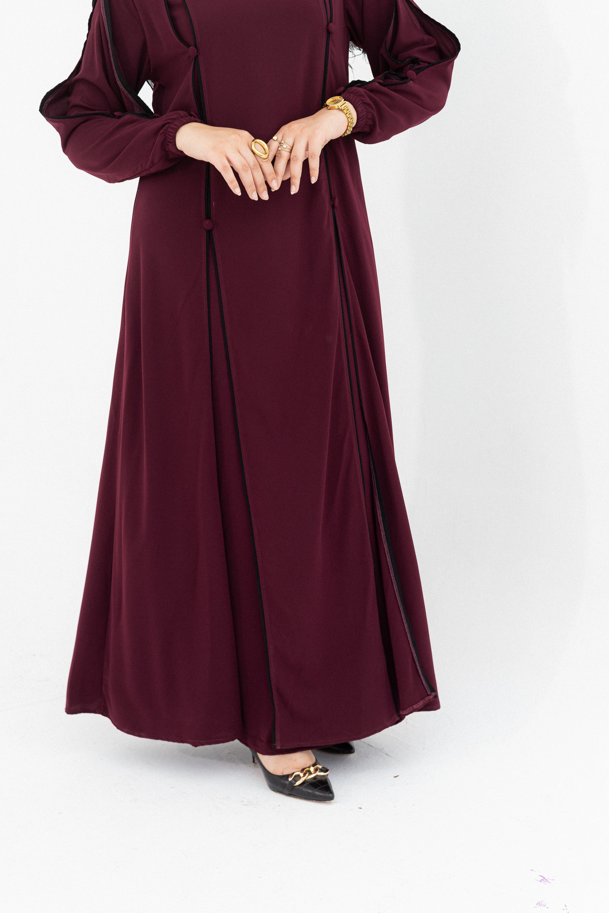 Nour dress-dark red