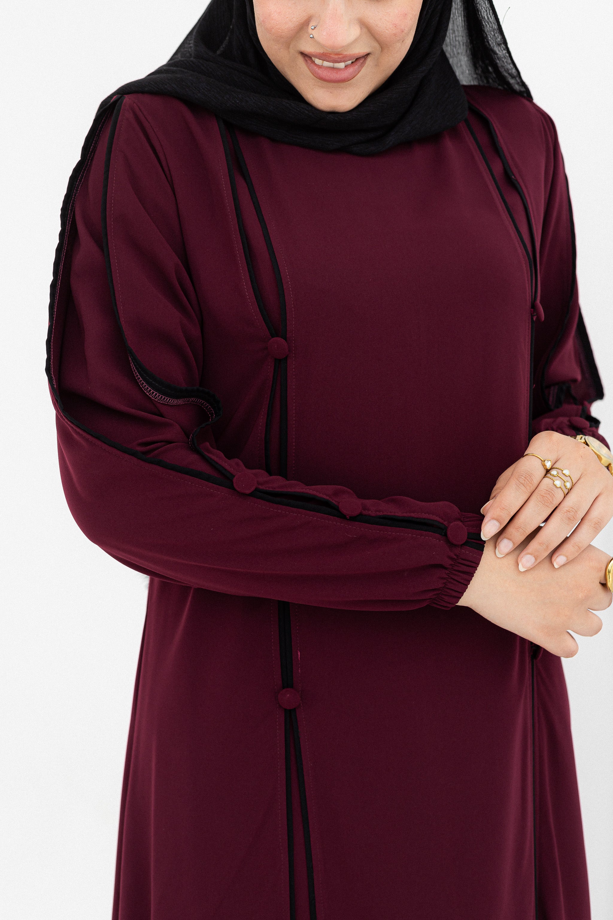Nour dress-dark red