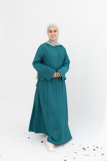 Mira 2-Piece Suit (Button-Down Shirt & Skirt)-Genzary