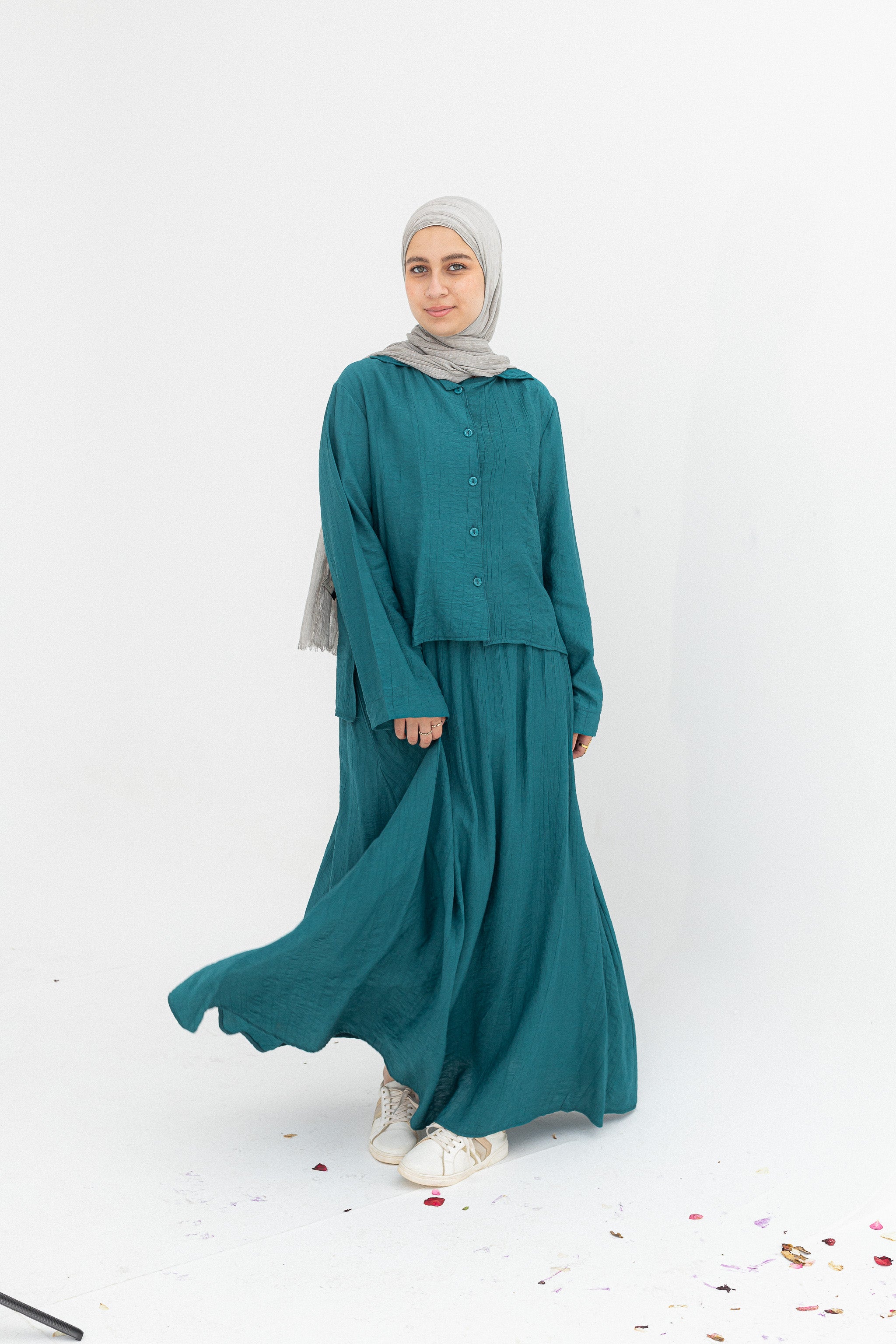 Mira 2-Piece Suit (Button-Down Shirt & Skirt)-Genzary