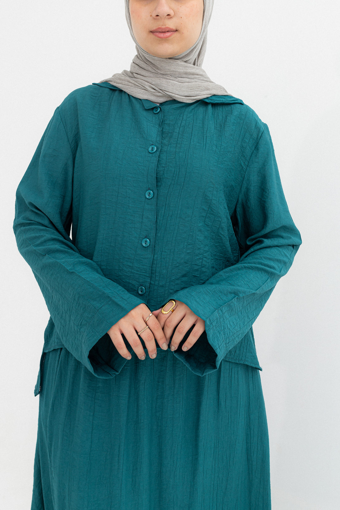 Mira 2-Piece Suit (Button-Down Shirt & Skirt)-Genzary