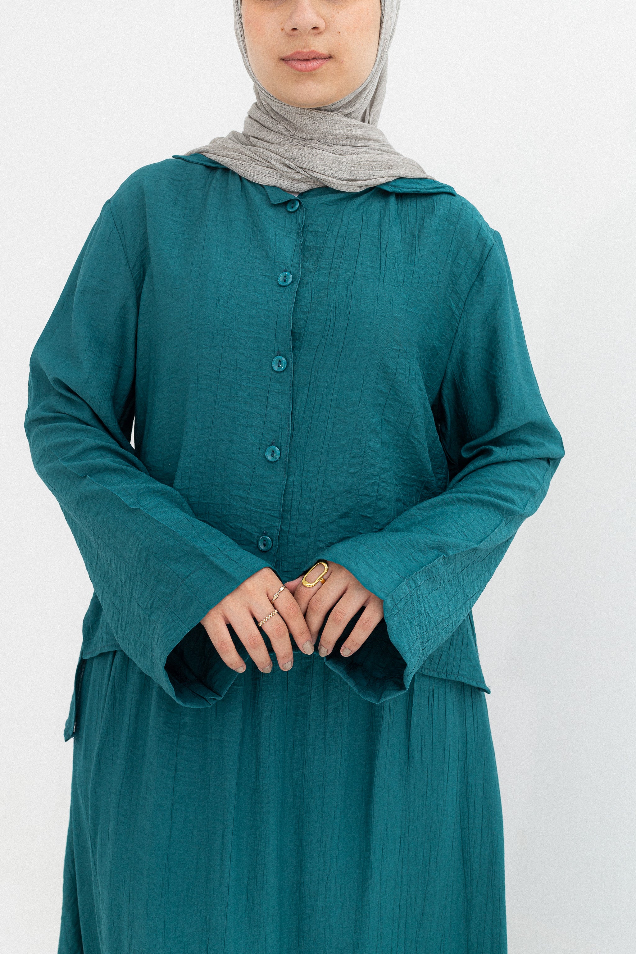 Mira 2-Piece Suit (Button-Down Shirt & Skirt)-Genzary