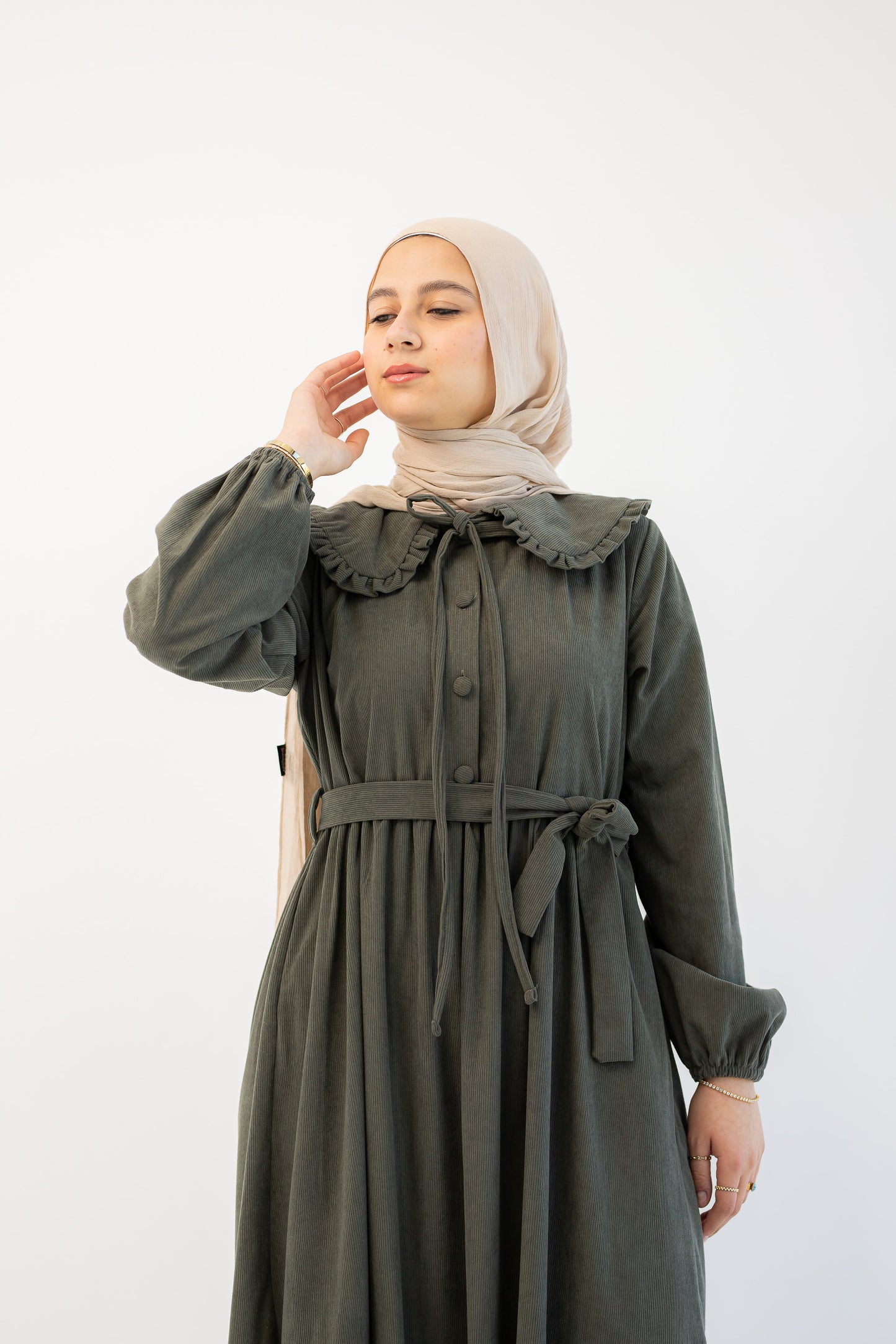 Hoor Dress -Olive
