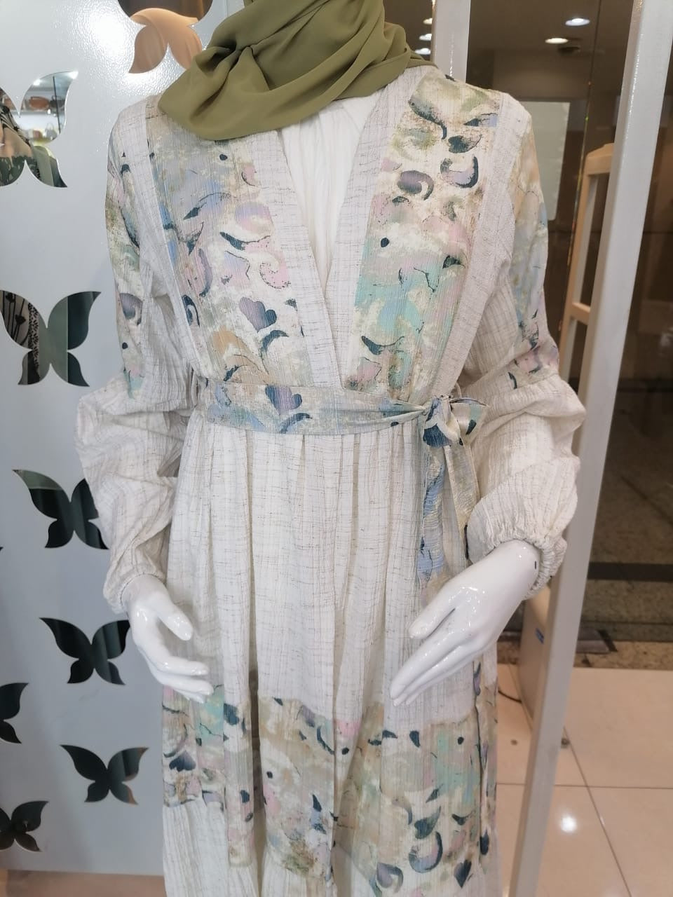 Cardigan korecha Printed Beige*Green