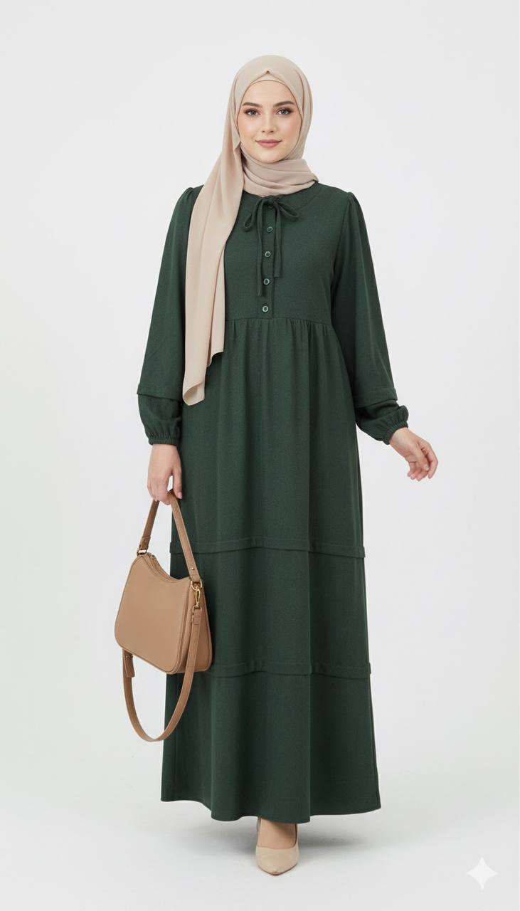 Fray dress - Dark olive