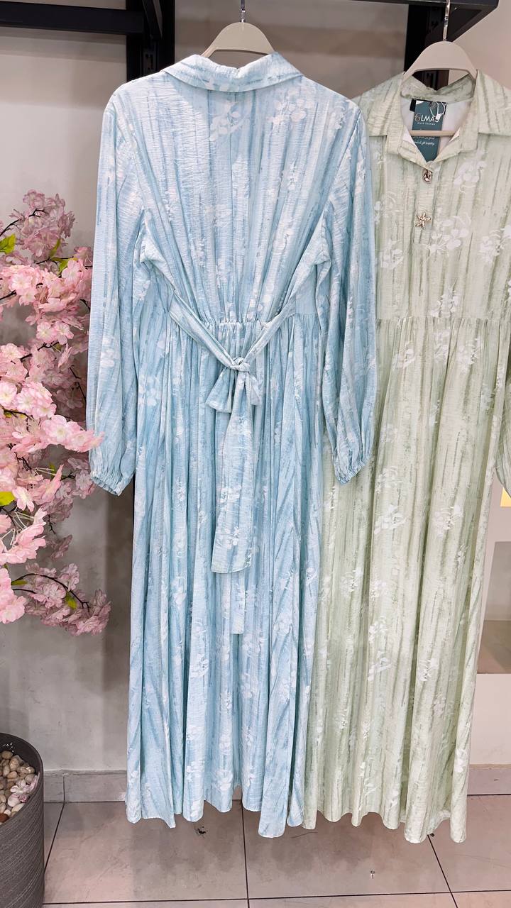Sola Belted Dress-Baby Blue